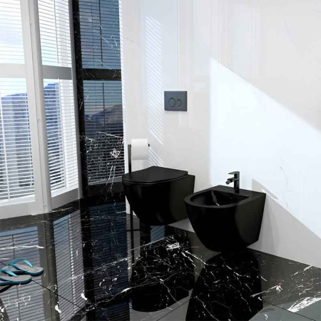 Bideu suspendat Spectrum, Sierra Black, cu fixare ascunsă, 36.5 x 49 cm, negru mat [1]