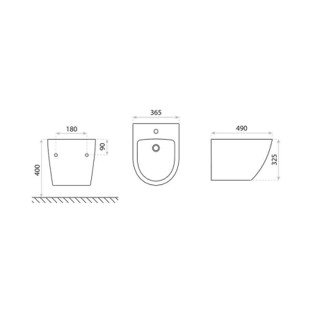 Bideu suspendat Spectrum, Trendi Stone, cu fixare ascunsă, 36.5 x 49 cm, alb mozaic [3]