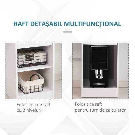  Birou Alb 104×48×95,5 cm - Lemn, Compact & Ideal pentru Acasa [4]