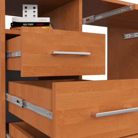 Birou ANA pentru calculator, cu 3 sertare si 1 usa, 124x52x74 cm, maro arin [6]