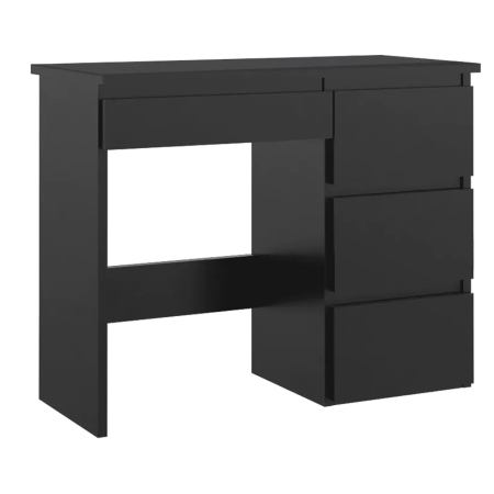 Mobila - Birou calculator Beta 3 cu 4 sertare, 94x43x75 cm, finisaj negru