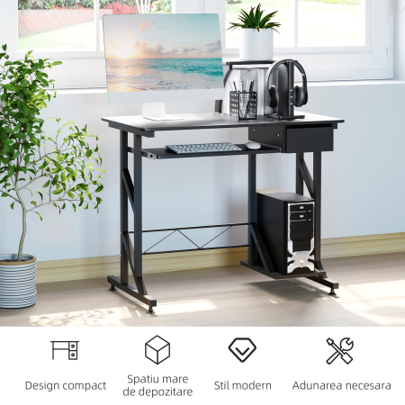  birou calculator, cu suport glisant,90x50x95 cm [5]