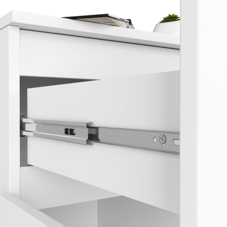 Birou computer PIKSE cu sertar, dulap si polita glisanta pentru tastatura, dreapta, 90x50x77 cm, alb [7]