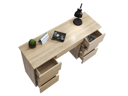 Birou cu 7 sertare Beta 4 120x43x75 cm, design minimalist, sonoma [2]