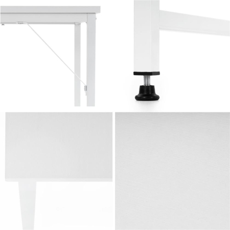 Birou cu blat MDF si cadru metalic, 100x50x76 cm, alb [18]