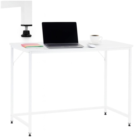 Birou cu blat MDF si cadru metalic, 100x50x76 cm, alb [4]