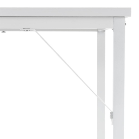 Birou cu blat MDF si cadru metalic, 100x50x76 cm, alb [16]