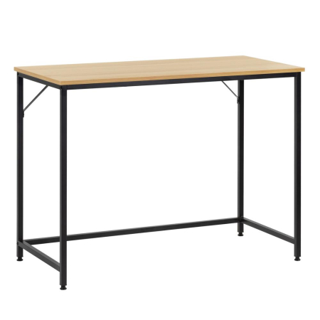 Birouri - Birou cu blat MDF si cadru metalic, 100x50x76 cm, maro deschis