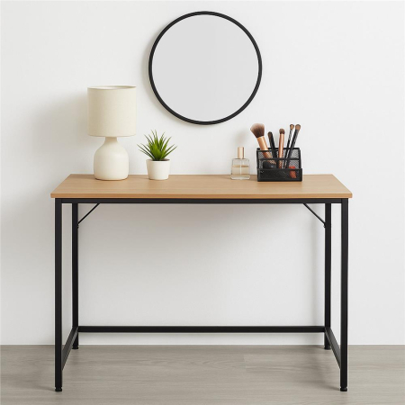 Birou cu blat MDF si cadru metalic, 100x50x76 cm, maro deschis [8]