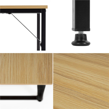 Birou cu blat MDF si cadru metalic, 100x50x76 cm, maro deschis [16]