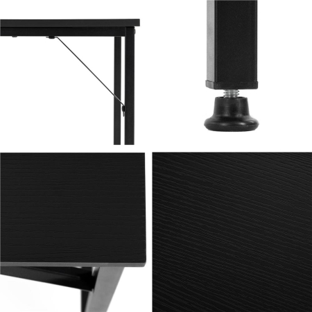 Birou cu blat MDF si cadru metalic, 100x50x76 cm, negru [16]