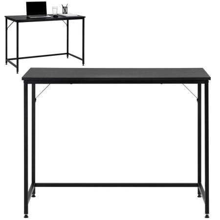 Birou cu blat MDF si cadru metalic, 100x50x76 cm, negru [7]