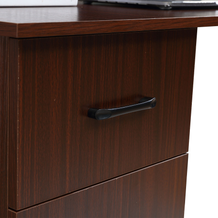  Birou Lemn Nuc - Cu 3 Sertare & 3 Rafturi Reversibile, 120 cm [7]