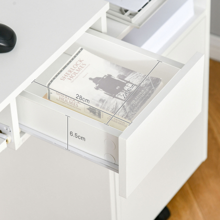  Birou PC Alb & Stejar 80×45×75 cm - Ideal Dormitor sau Acasa [8]