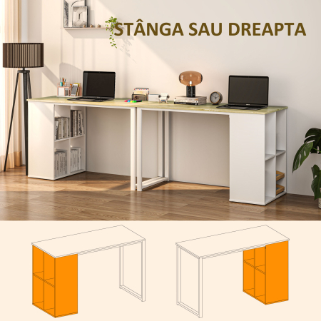  Birou PC cu 4 Rafturi Deschise 120×54×75 cm [4]