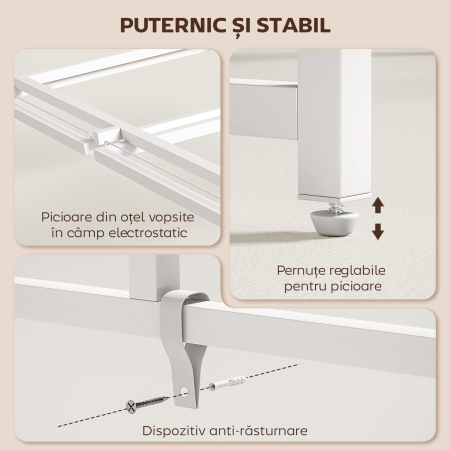  Birou Pliabil Economisitor de Spatiu cu Stand pentru Monitor Detasabil, 100x48x87,5 cm, Lemn [5]