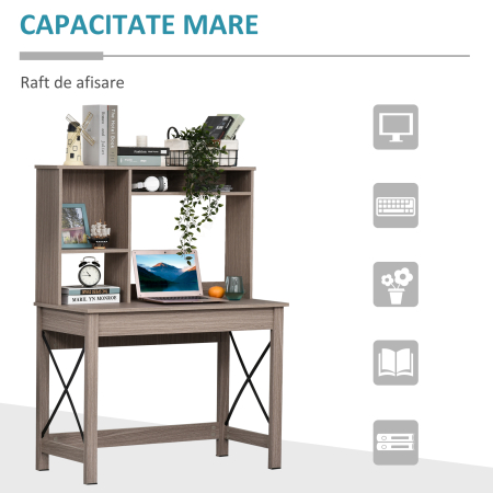  birou raft cu biblioteca, 105x50x137,5cm [3]