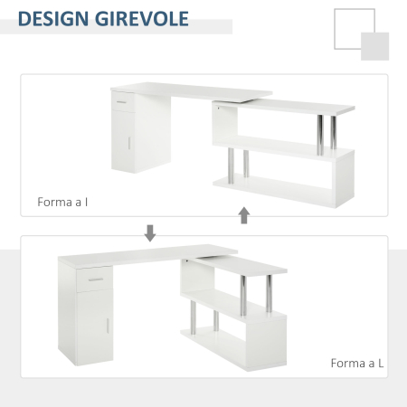  birou unghiular modern, din lemn, 140x107x74.6 cm [4]