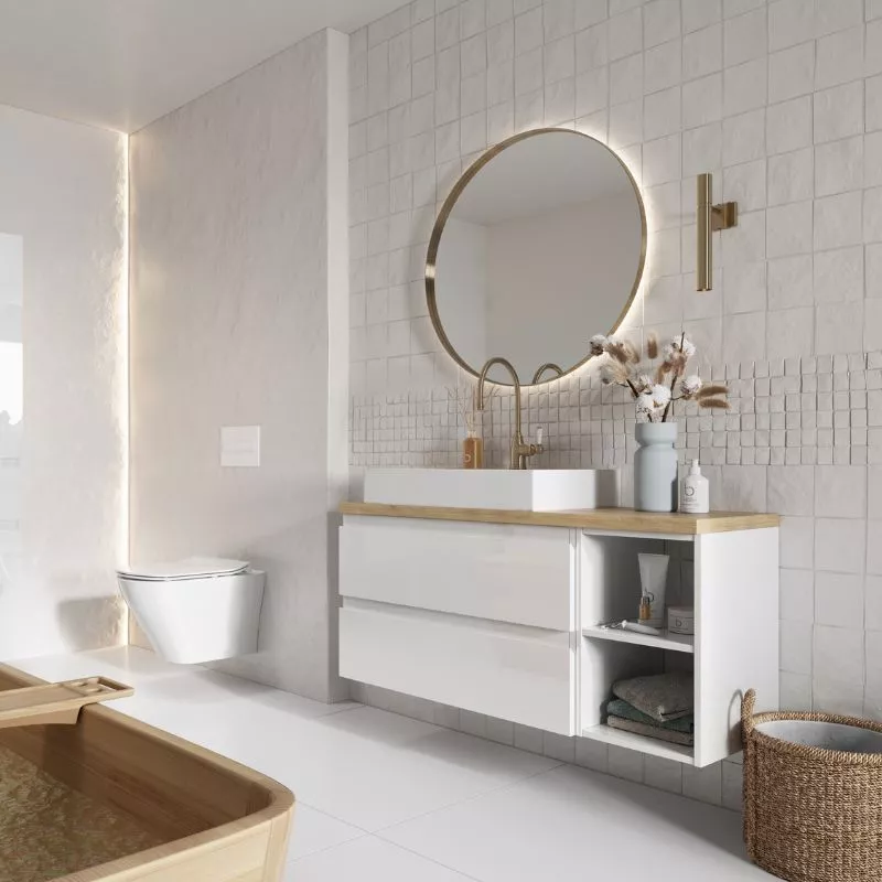 Blat lavoar Defra, 1306 x 457 x 32 mm, mat, maro, 001-F-13022 [2]