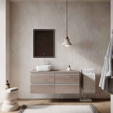 Blat mobilier baie Fluminia, 120x46cm, compatibil Genova, noce americano [2]