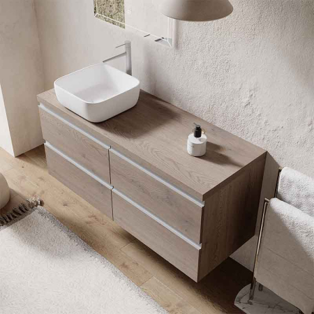 Blat mobilier baie Fluminia, 120x46cm, compatibil Genova, noce americano [3]