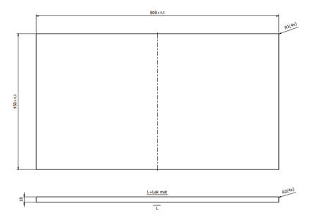 Blat pentru mobilier baie 80 cm, casmir mat, Cersanit Tirso [1]