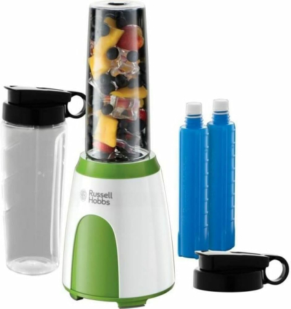 Blendere & tocatoare - Blender Russell Hobbs Explore Mix & Go Cool, recipient sport 600ml, lame inox, capac etans, portabil, negru