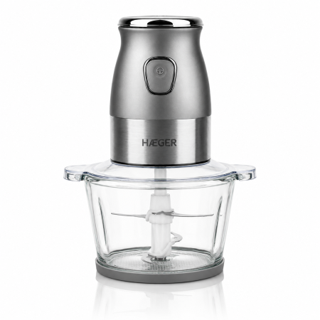 Blender si tocator HAEGER PERFECT COMBO 2 in 1, Putere 500 W, Pahar 600 ml, Bol sticla 2 L, 4 Lame din inox, Argintiu [3]