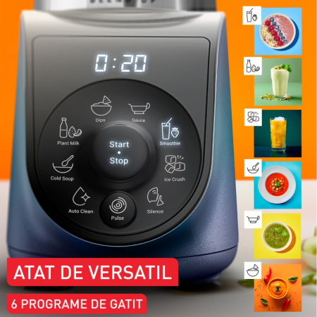 Blender Tefal Blend Up BL19H4F0, 1000W, recipiente portabile de 400 ml / 700 ml, 8 programe automate, 6 lame Powelix detasabile, functie auto curata [8]