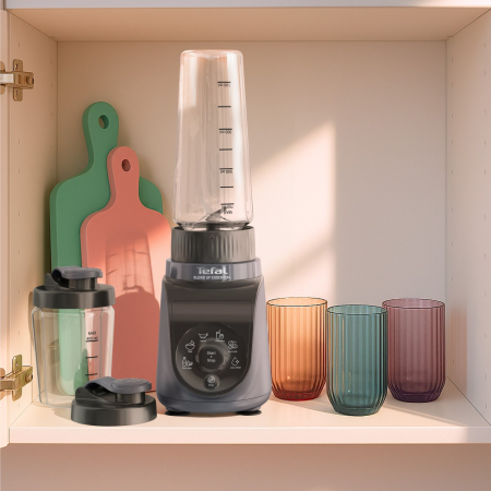 Blender Tefal Blend Up Essential BL1EHBF0, 800 W, 0.6 L, tehnologie Powelix, 4 lame inox, 6 programe automate, functie autocuratare, negru [4]