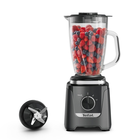Mixere, tocatoare & roboti de bucatarie - Blender Tefal Blendforce BL5958F0, 800 W, 1.9 L, 2 trepte viteza + Pulse, 6 lame Powelix 3D, tehnologie Powelix Cyclonic, vas din sticla termorezisten