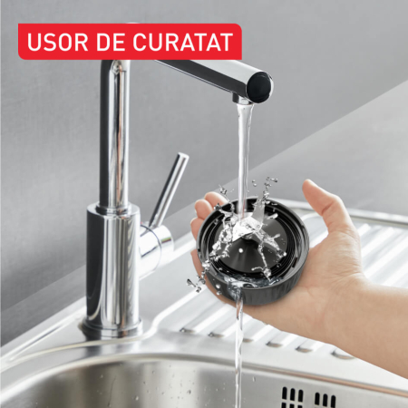 Blender Tefal Minimix BL16GE30, 400W, 2 trepte de viteza, recipient termorezistent 0.7 L, recipient portabil 0.6 L, lame detasabile Powelix, arginti [7]