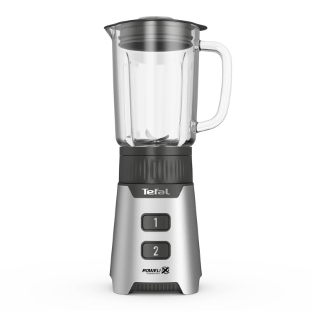 Blender Tefal Minimix BL16GE30, 400W, 2 trepte de viteza, recipient termorezistent 0.7 L, recipient portabil 0.6 L, lame detasabile Powelix, arginti [2]