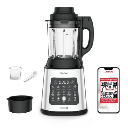Bucatarie - Blender Tefal PerfectMix Cook BL83SD30, 1400W, capacitate 1.75L, viteza variabila, 10 programe pentru retete calde si reci, functie de gatire la