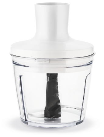 Blender vertical DailyMix HB533138, 600 W, o treapta de viteza, tocator 0.5 L, tel, protectie antistropire, maner ergonomic, recipient 0.8 L, alb [5]