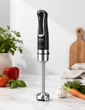 Blender vertical HAEGER ULTRA TWIST, Putere 1500W, maner ergonomic, putere reglabila, otel inoxidabil, lame din Titanium, 24 cm, Negru [2]