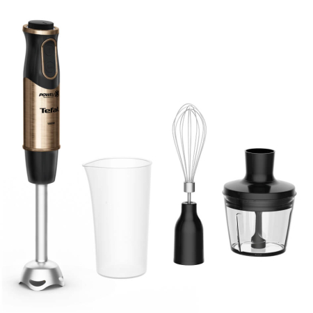 Electrocasnice - Blender vertical Tefal Quickchef Coppertinto 3 în 1 HB656G10, 1000W, tehnologie Powelix, 20 trepte viteza, picior din inox, negru & maro