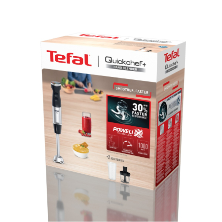 Blender vertical Tefal Quickchef+ HB672830, 1000 W, tehnologie Powelix, functie turbo, 20 viteze, mod silentios, tocator 0.5 L, recipient 0.8 L, negru [9]