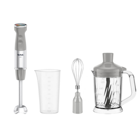 Bucatarie - Blender vertical Tefal Quickchef+ HB67MB30, 1000W, 20 trepte de viteza si functie Turbo, inox, 4 lame, gri & argintiu