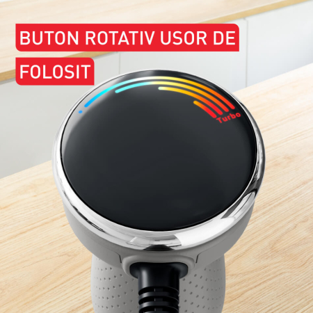 Blender vertical Tefal Quickchef+ HB67MB30, 1000W, 20 trepte de viteza si functie Turbo, inox, 4 lame, gri & argintiu [8]