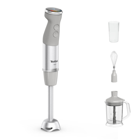 Blender vertical Tefal Quickchef+ HB67MB30, 1000W, 20 trepte de viteza si functie Turbo, inox, 4 lame, gri & argintiu [2]