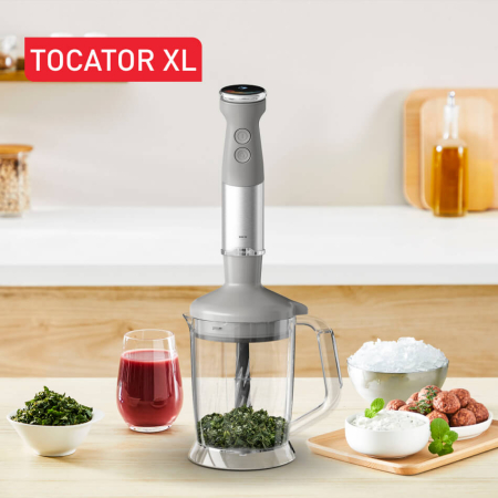 Blender vertical Tefal Quickchef+ HB67MB30, 1000W, 20 trepte de viteza si functie Turbo, inox, 4 lame, gri & argintiu [6]