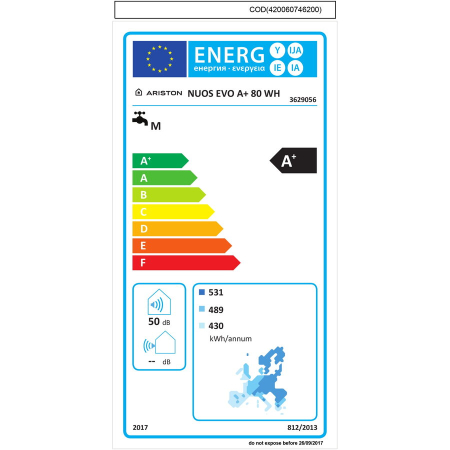 Boiler cu Pompa de Caldura Monobloc Ariston NUOS EVO A+ 80 WH, 80 Litri, Clasa A+, Display LCD, Cazan din otel emailat cu titan, Alb [3]