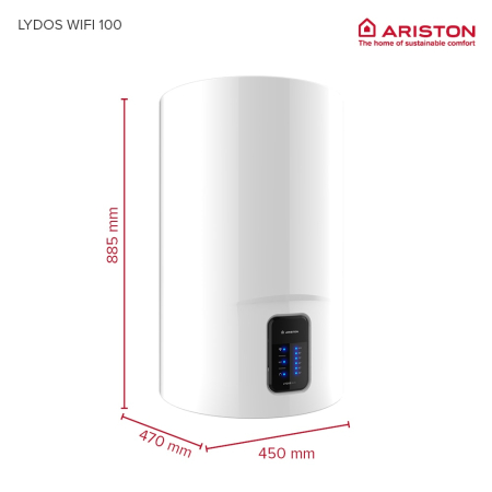 Boiler electric Ariston Lydos WiFi 50, 1800 W, 50l, conectivitate Wi-Fi, Tehnologie WaterPlus, Eco Evo, TitanShield, Rezervor emailat cu Titan, Alb [5]