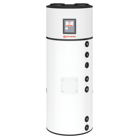 Incalzirea apei si a locuintei - Boiler termoelectric cu pompa de caldura aer-apa Giacomini HPBSY020, serpentina solara integrata, 200 litri, 2-4 persoane, 4 dusuri consecutive, 1800 W, clasa A++