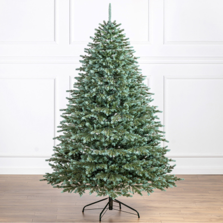 Brad artificial Christmas Deluxe, Alaska Select verde argintiu, integral 3D, 210 cm [4]