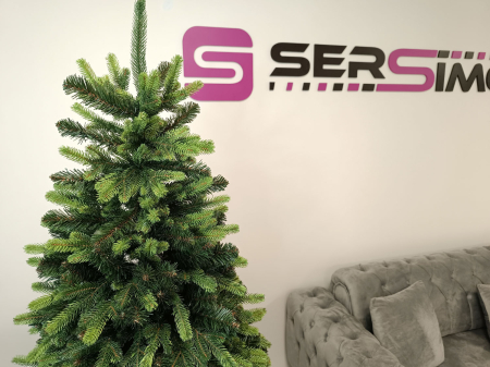 Brad artificial Christmas Deluxe by Sersimo, Carpati cu varfuri verzi, 2D+3D, 180cm [12]