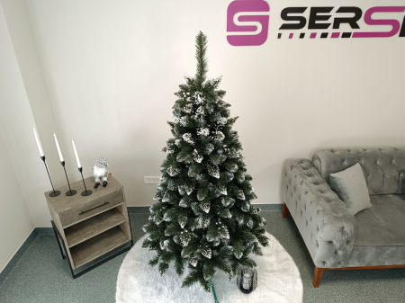 Brad artificial Christmas Deluxe by Sersimo, Crystal nins cu merisoare, 2D, 180cm [5]