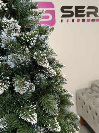 Brad artificial Christmas Deluxe by Sersimo, Crystal nins cu merisoare, 2D, 200cm [7]