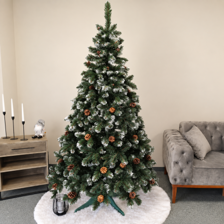 Brazi artificiali - Brad artificial Christmas Deluxe, Lidia Nins cu conuri, 2D, 220cm